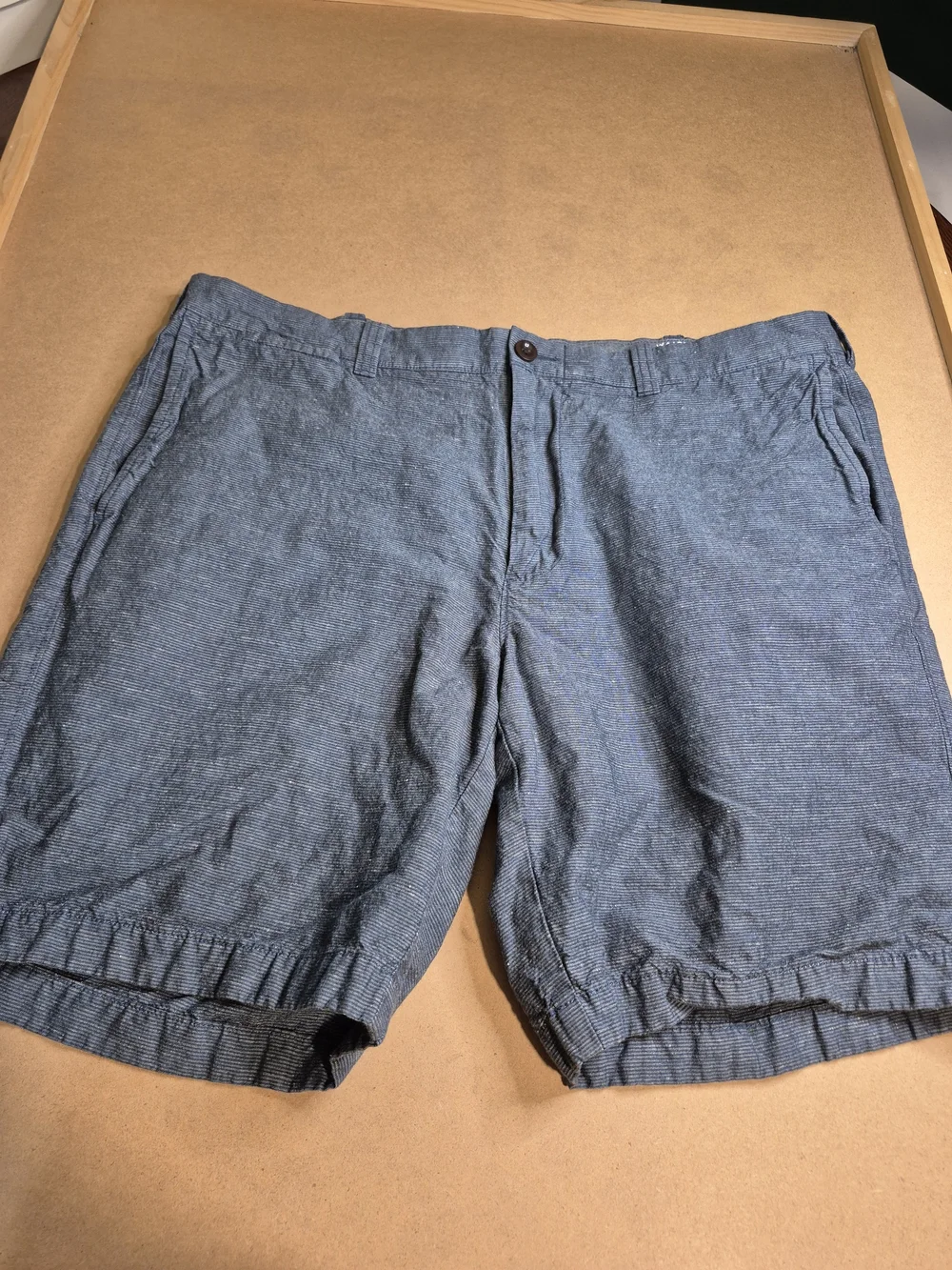 J. Crew Men's Navy Textured Cotton-Blend Flat Front Shorts